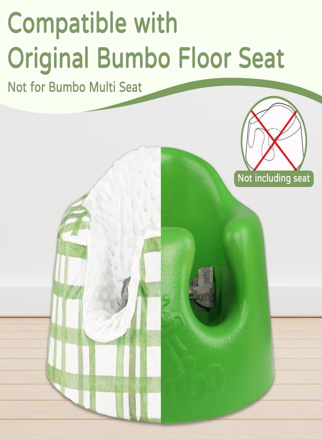 DAYEEBALL Seat Cover Compatible with Bumbo Seat, Soft and Breathable Baby Floor Seat Cover for Baby Boy & Girl (Cover Only), Green Grid - Image 3